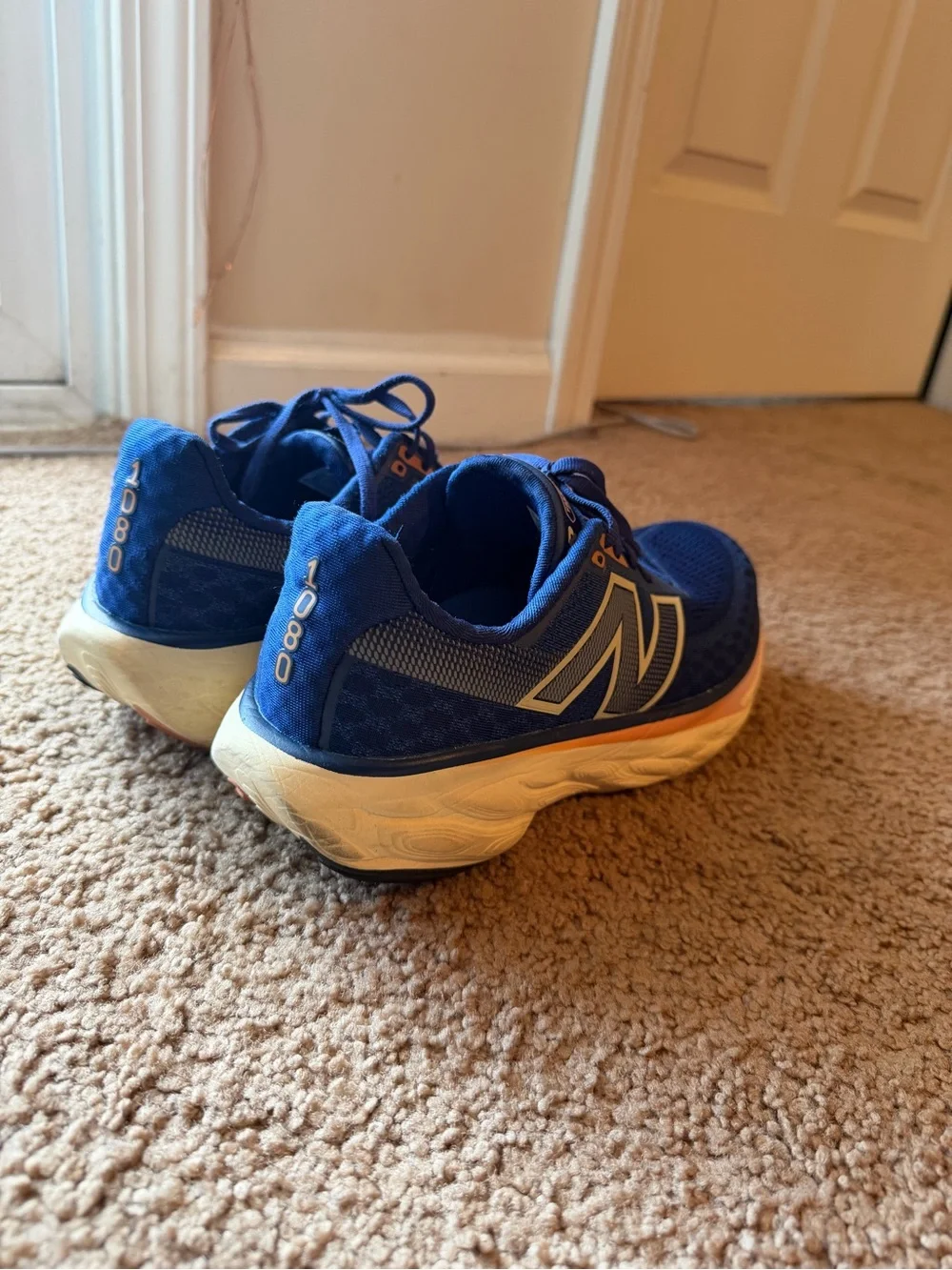 New Balance Blue and Cream 1080 Running Sneakers